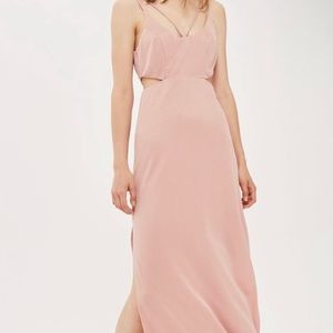 Topshop Pink Slit Side Camisole Flowy Midi Dress